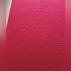 Winter Wonderland Red Damask Tablecloth 104” x 60” – Seats 8–10 Holiday Dining